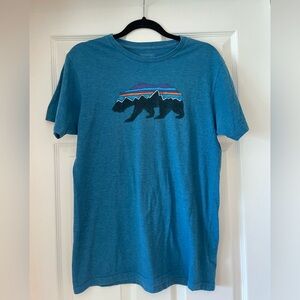 Patagonia Blue Short Sleeve Fitz Roy Bear Tee